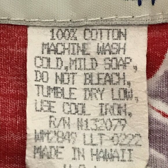 Bishop Street Hawaiian Shirt Men XL Red Flower 1/4 Button Up Pocket Pullover - Picture 11 of 11